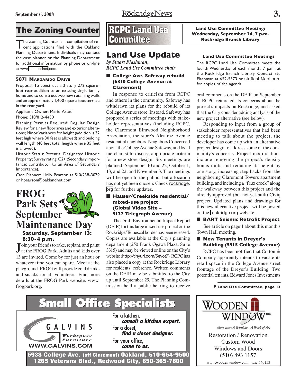 The Rockridge News, September 2008, page 3