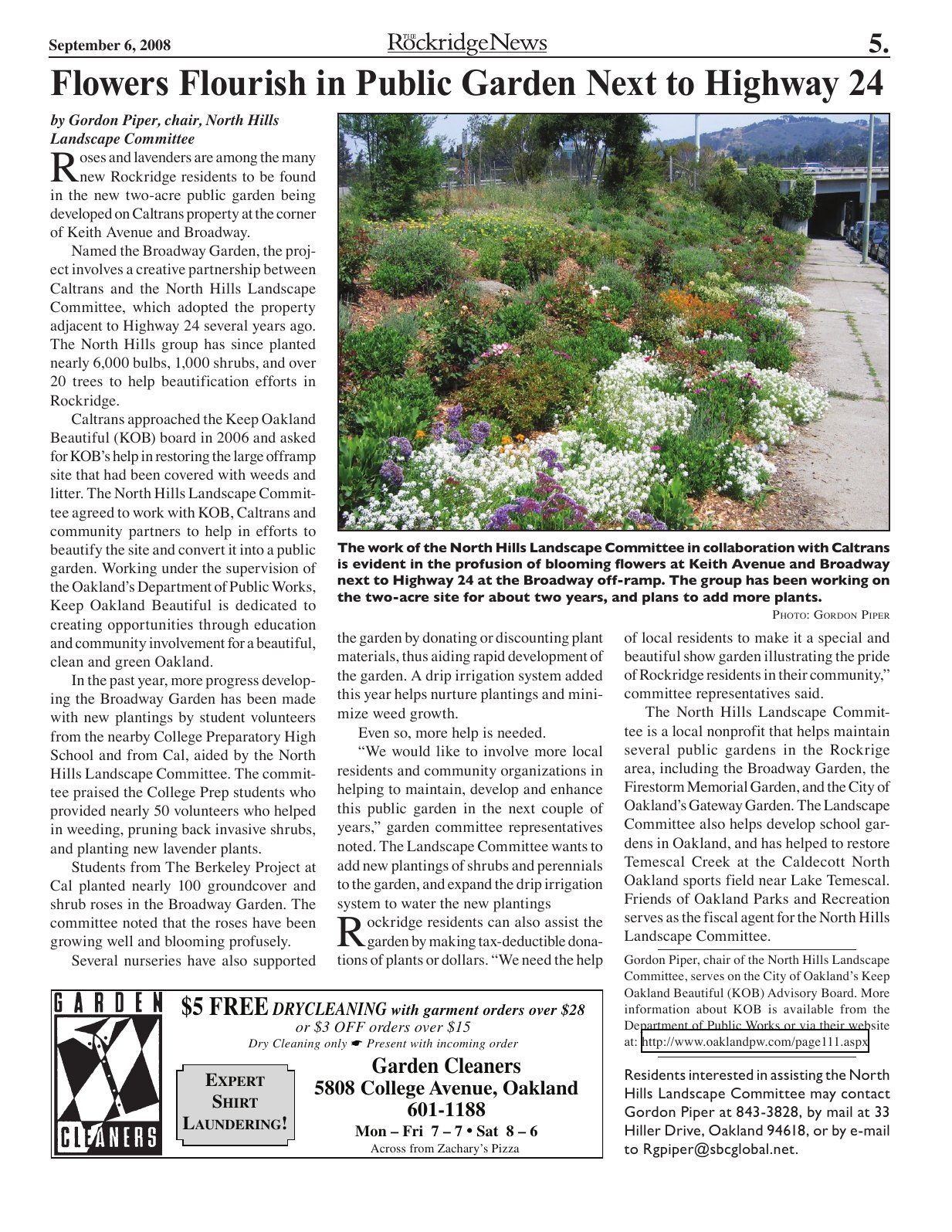 Click to zoom in The Rockridge News, September 2008, page 5