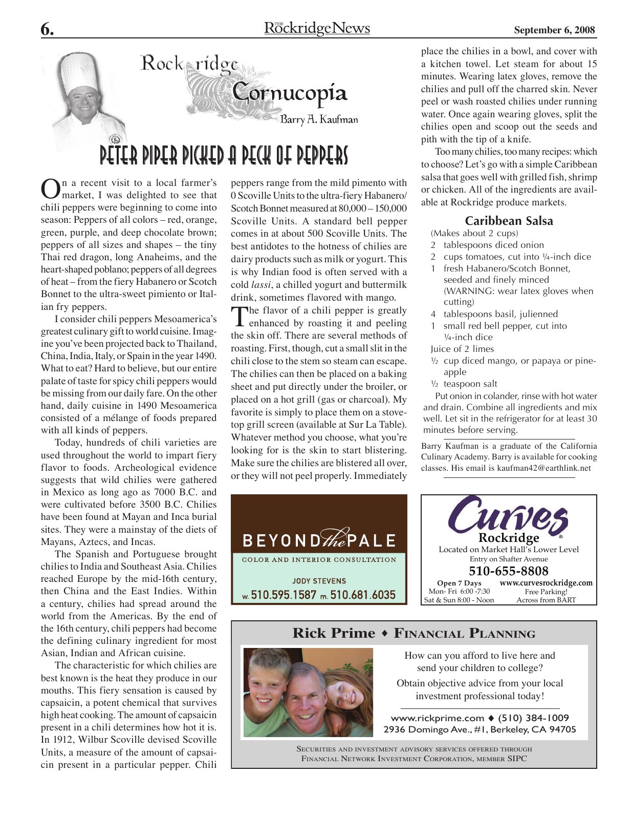 Click to zoom in The Rockridge News, September 2008, page 6