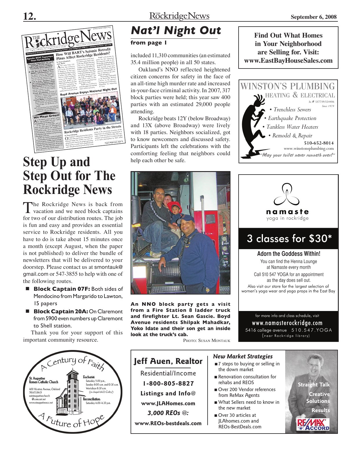 Click to zoom in The Rockridge News, September 2008, page 12
