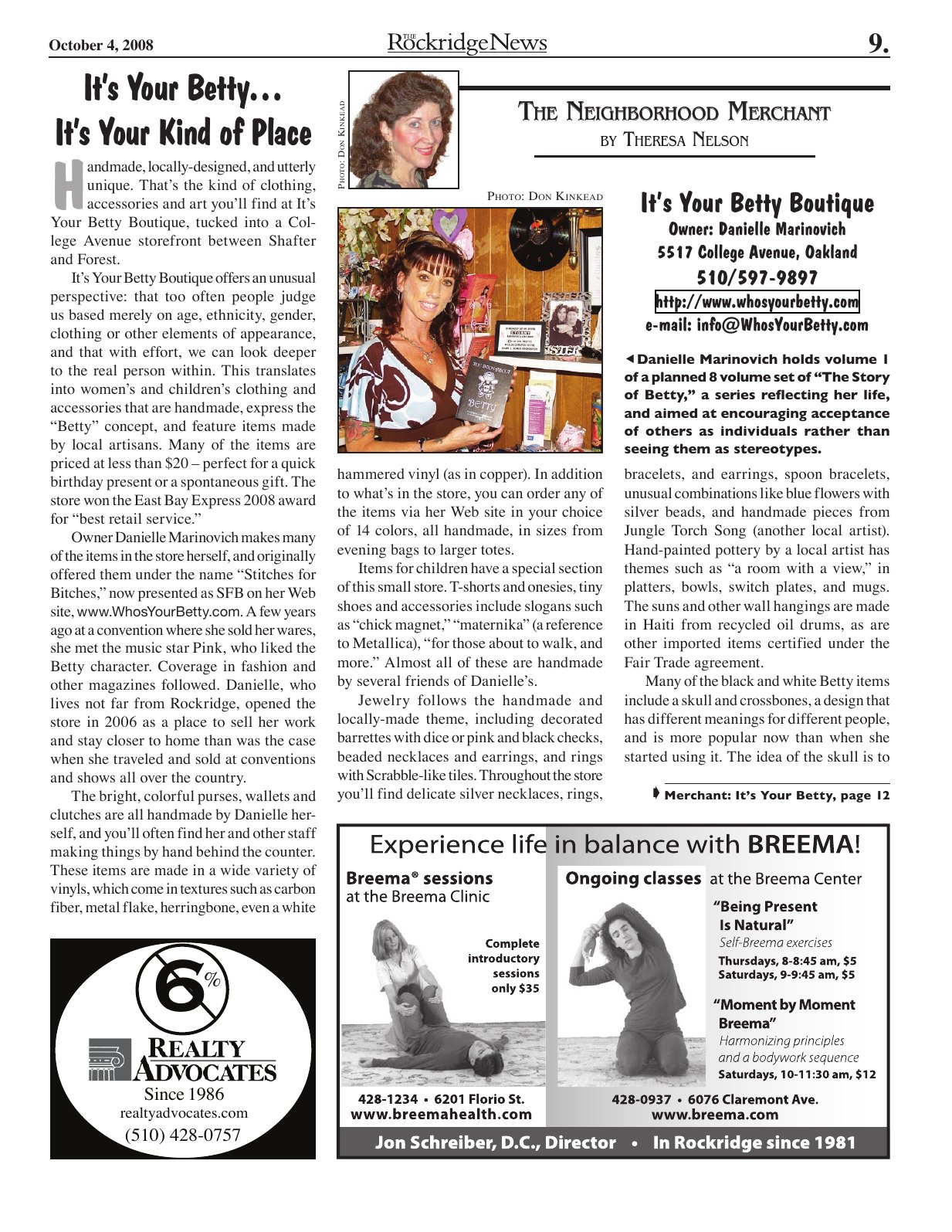 Click to zoom in The Rockridge News, October 2008, page 9