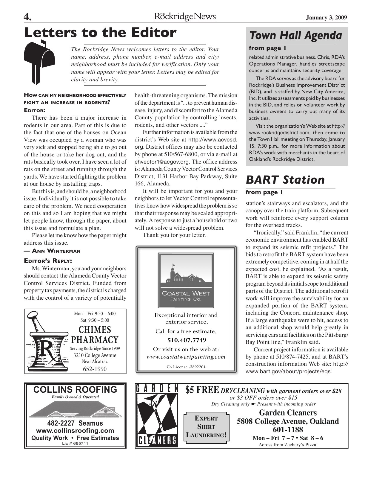 Click to zoom in The Rockridge News, January 2009, page 4