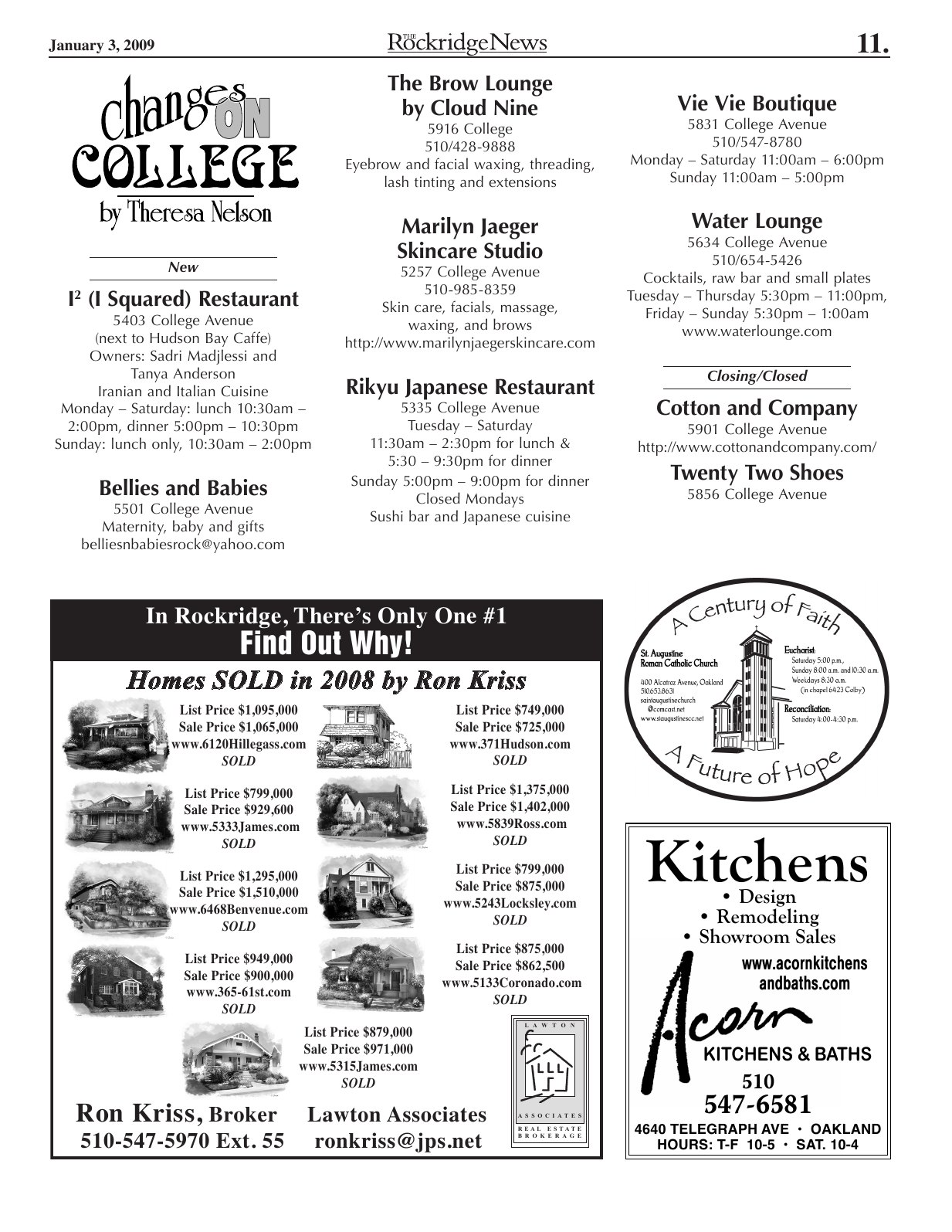 Click to zoom in The Rockridge News, January 2009, page 11