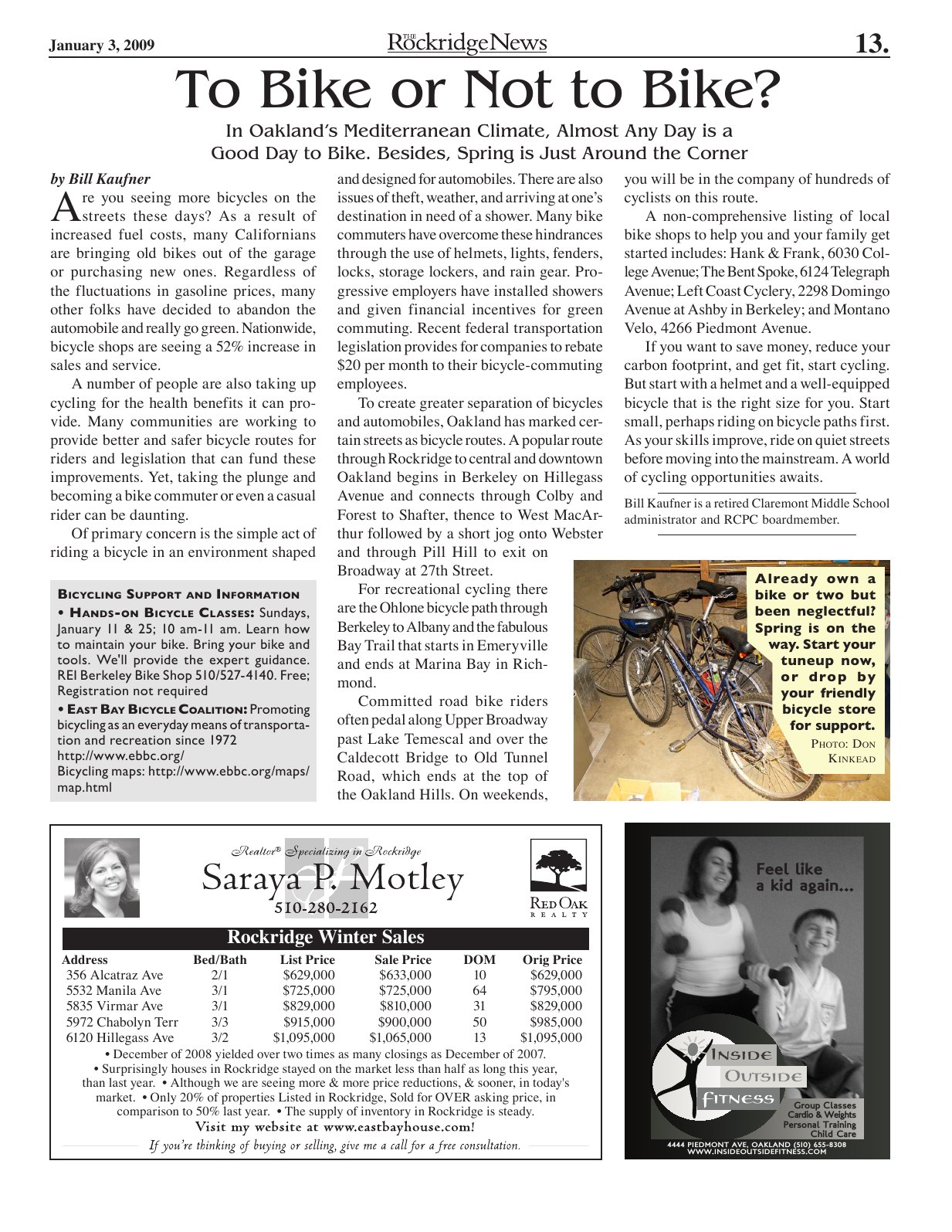Click to zoom in The Rockridge News, January 2009, page 13