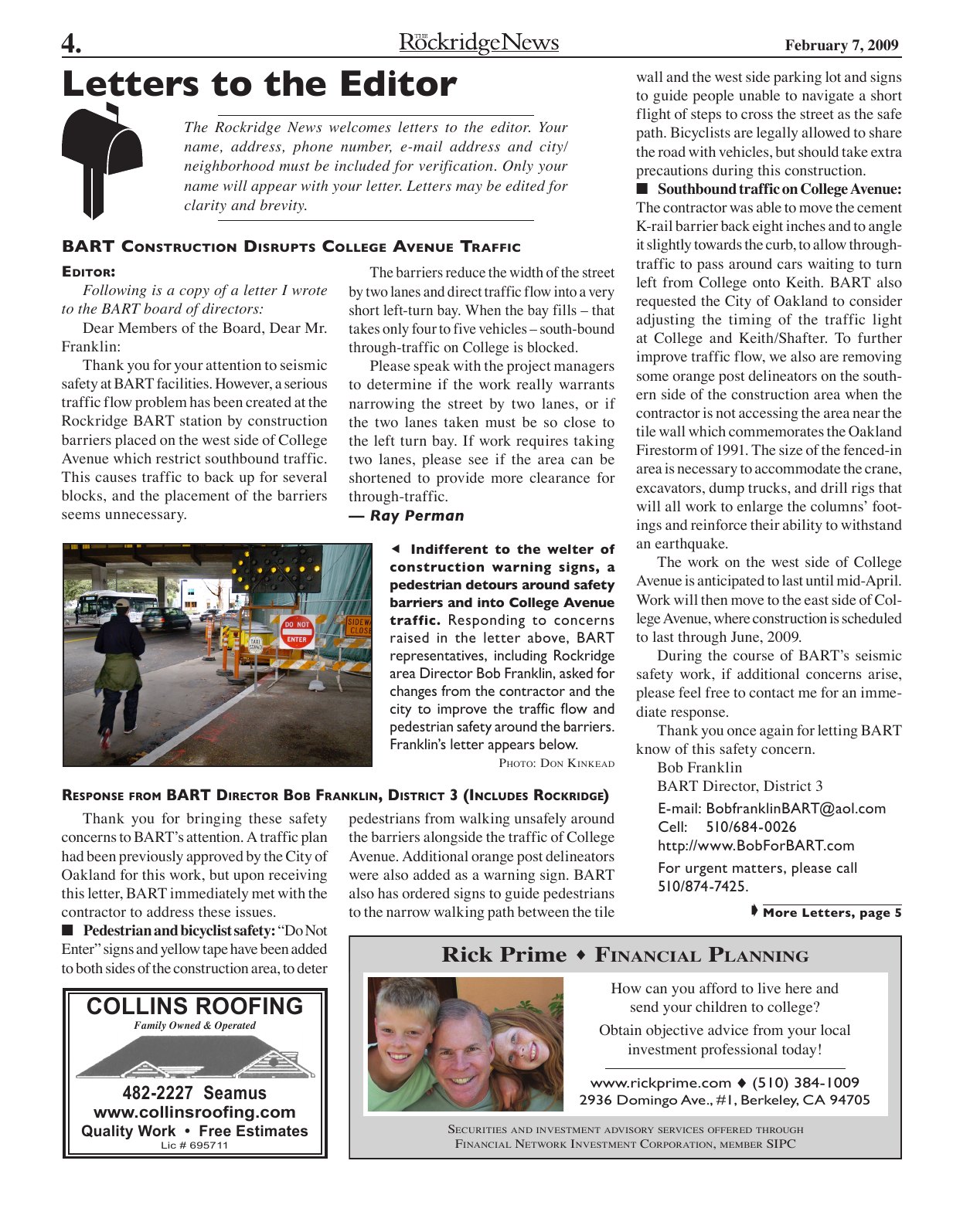 Click to zoom in The Rockridge News, February 2009, page 4