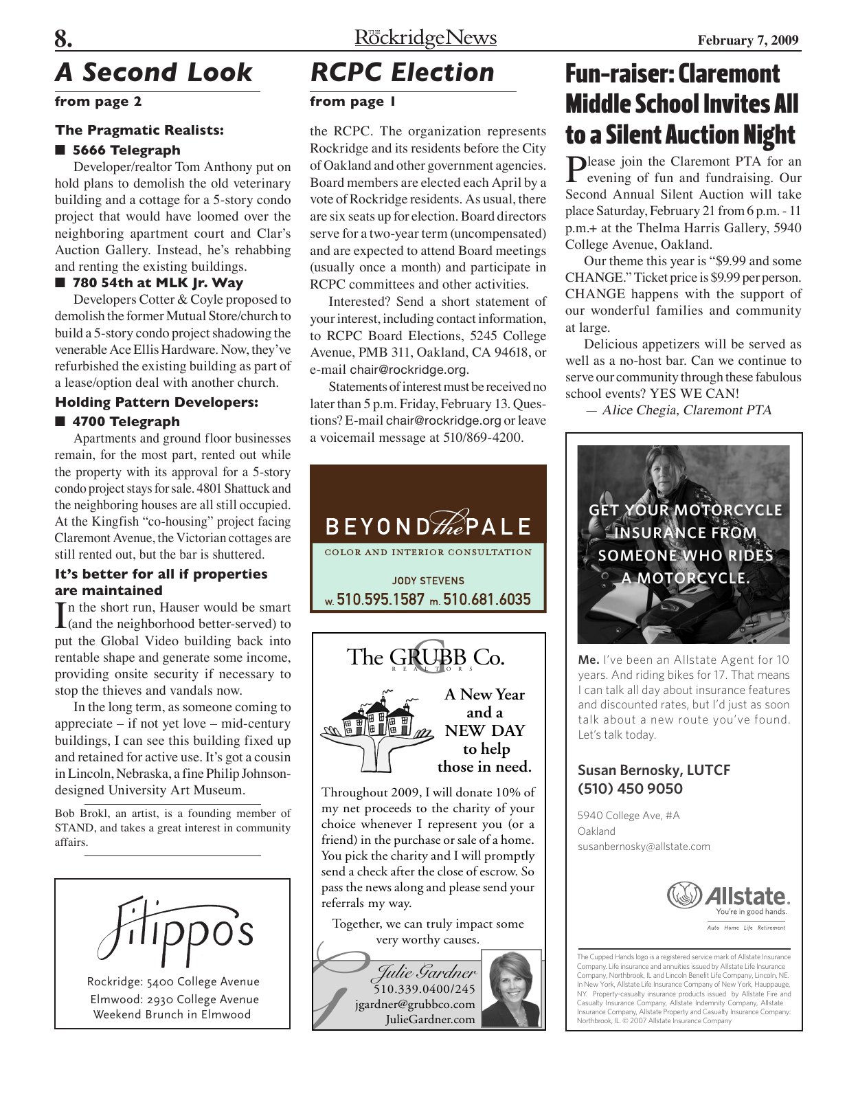 The Rockridge News, February 2009, page 8