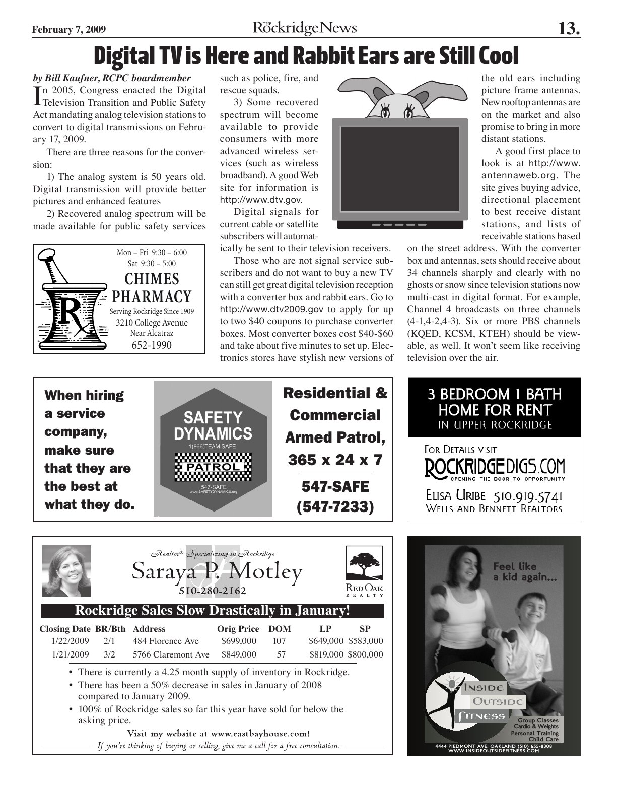Click to zoom in The Rockridge News, February 2009, page 13