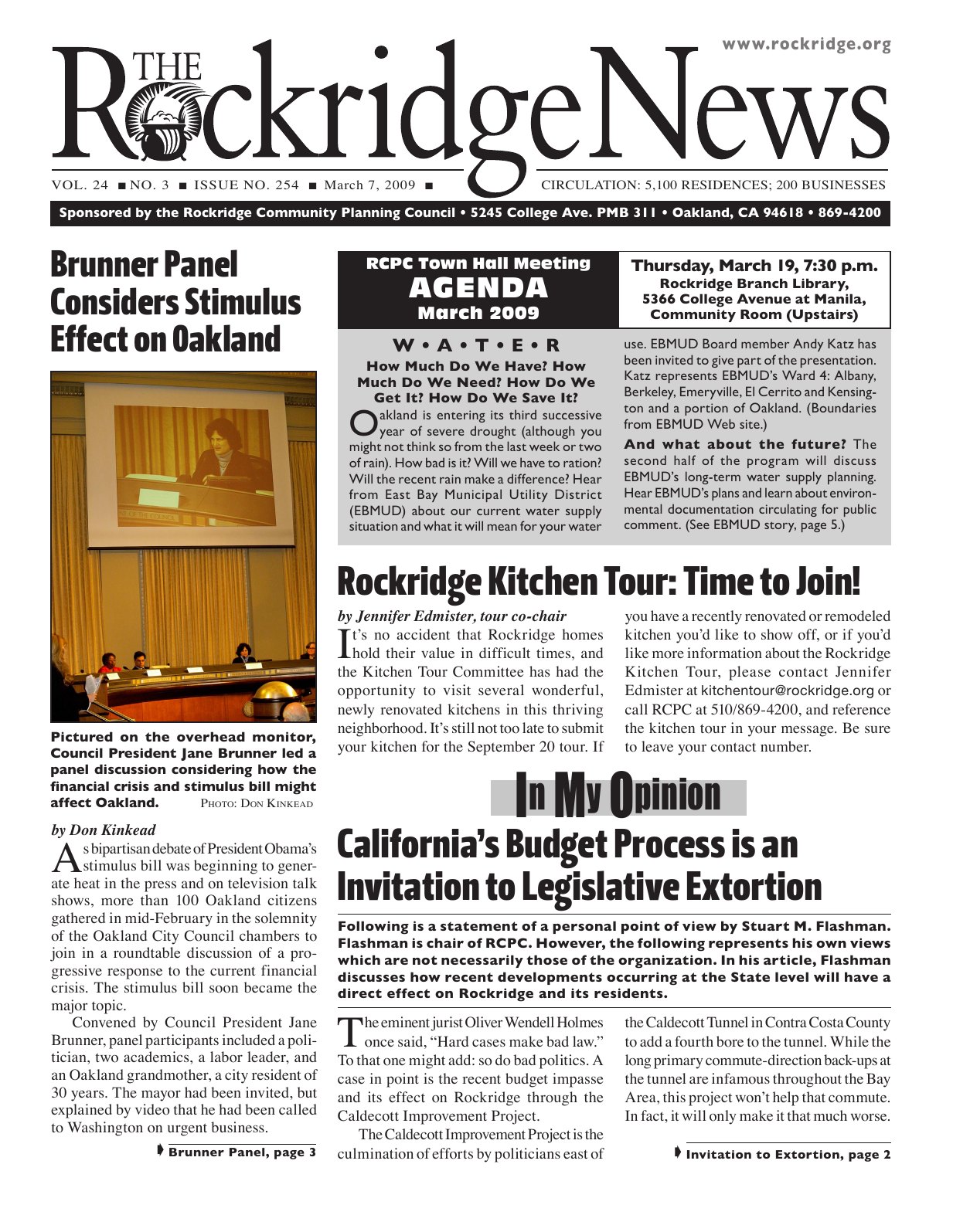 Click to zoom in The Rockridge News, March 2009, page 1