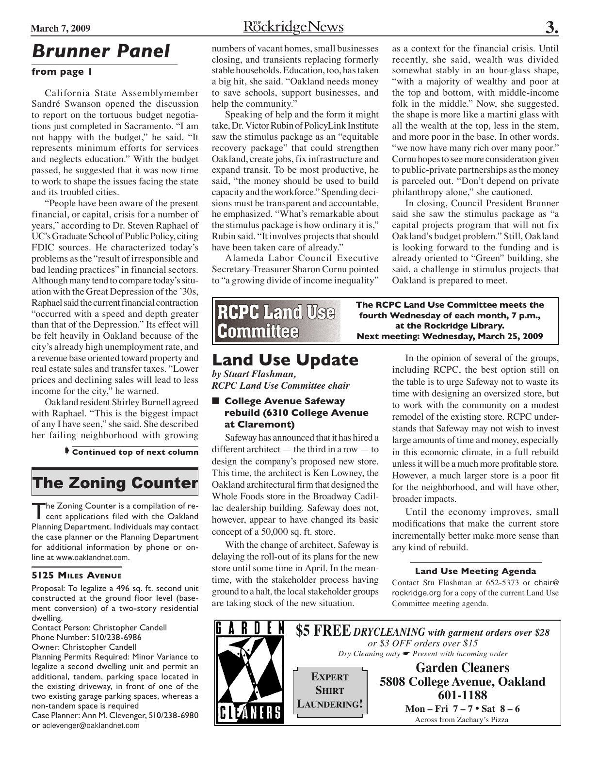Click to zoom in The Rockridge News, March 2009, page 3