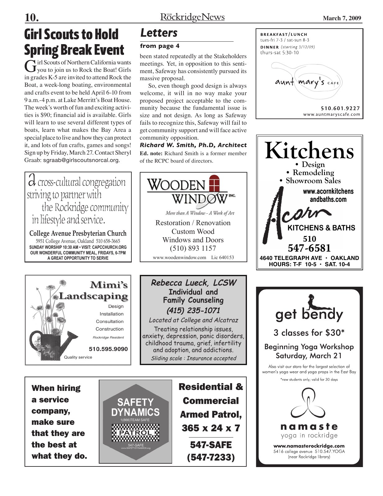 Click to zoom in The Rockridge News, March 2009, page 10