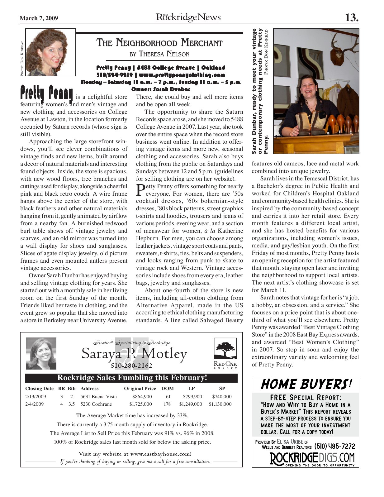 Click to zoom in The Rockridge News, March 2009, page 13
