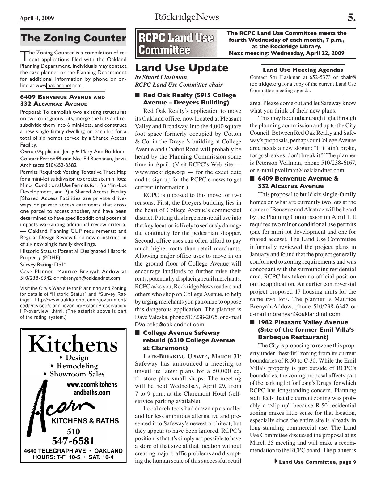 Click to zoom in The Rockridge News, April 2009, page 5