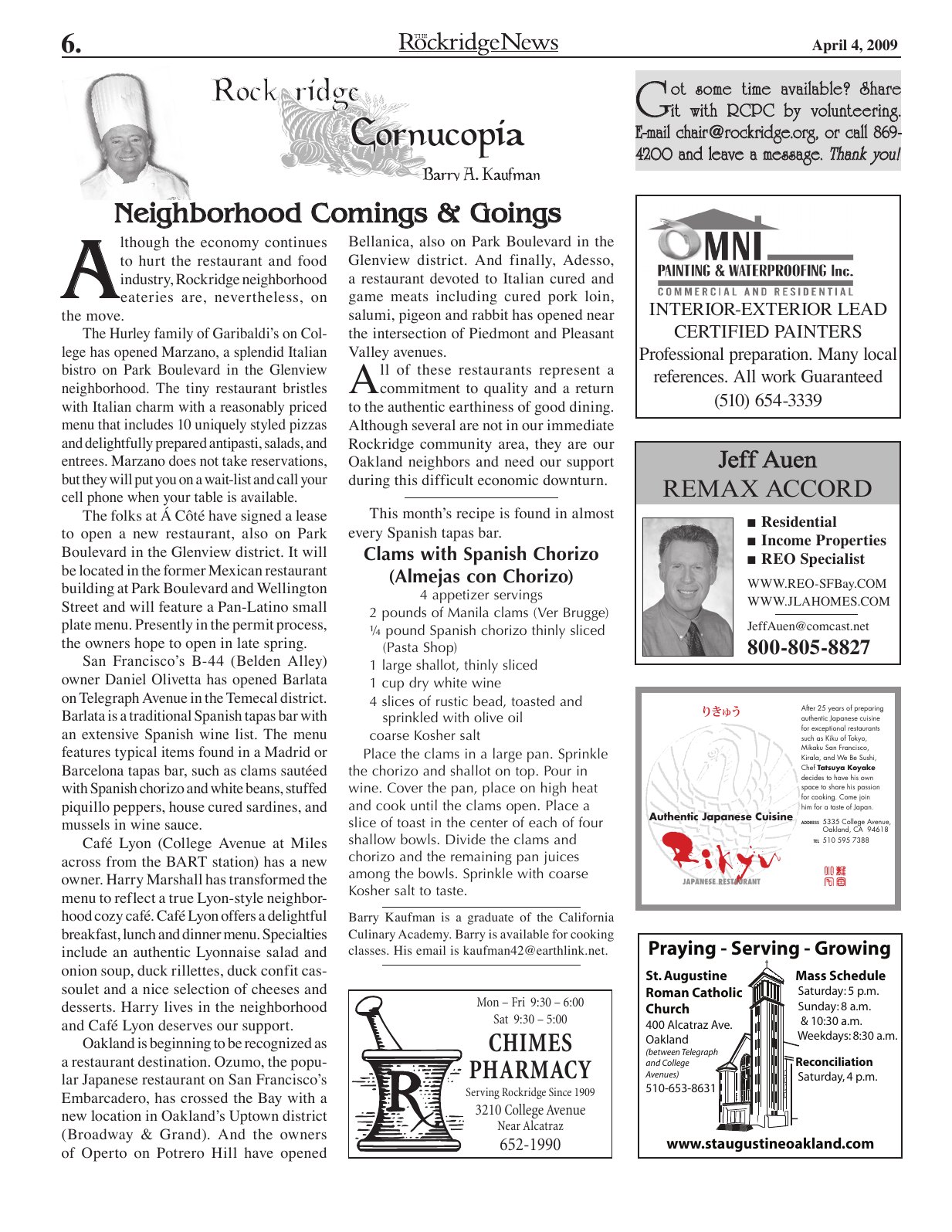 Click to zoom in The Rockridge News, April 2009, page 6