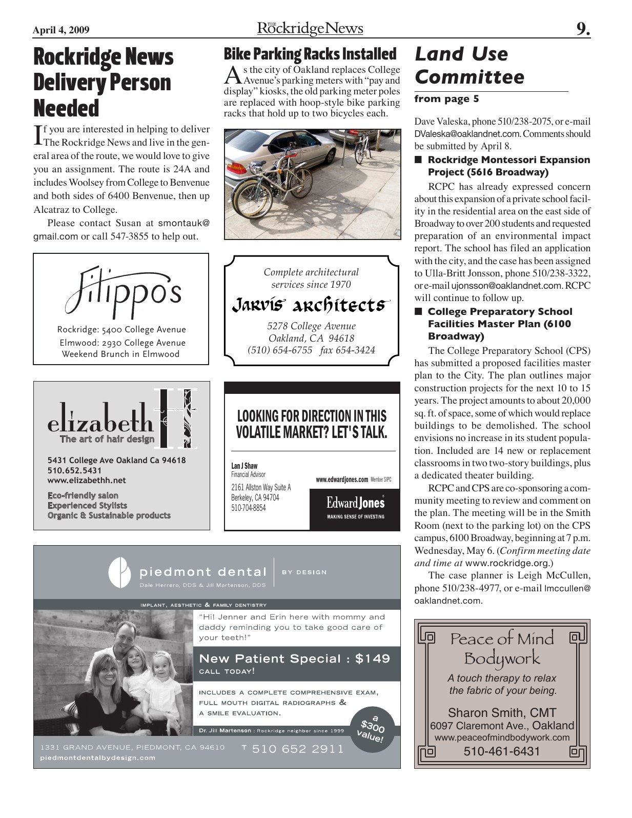 Click to zoom in The Rockridge News, April 2009, page 9
