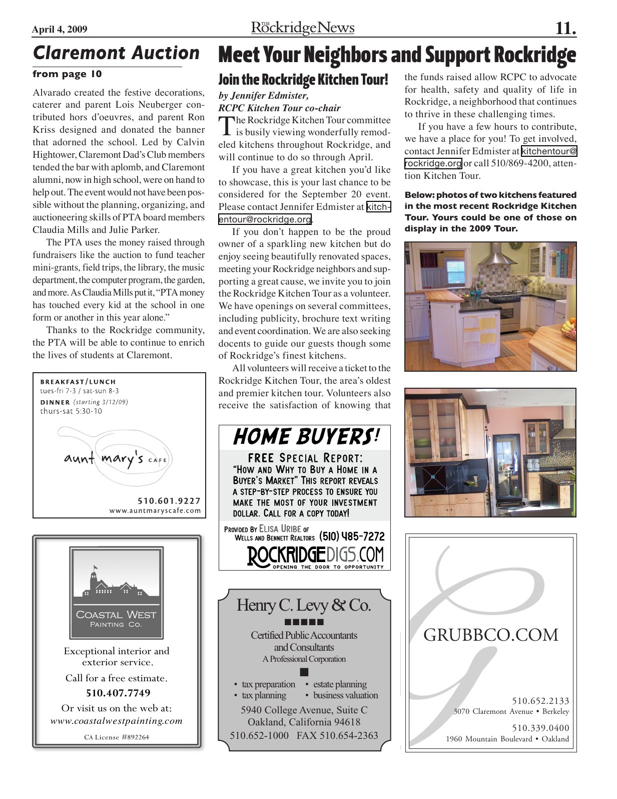 Click to zoom in The Rockridge News, April 2009, page 11