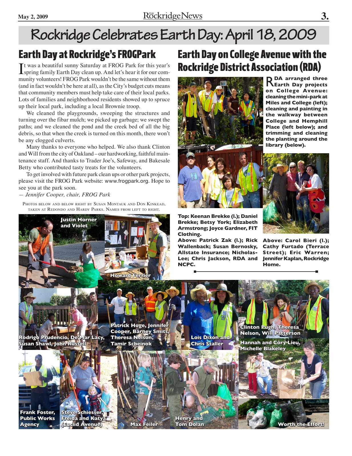 Click to zoom in The Rockridge News, May 2009, page 3