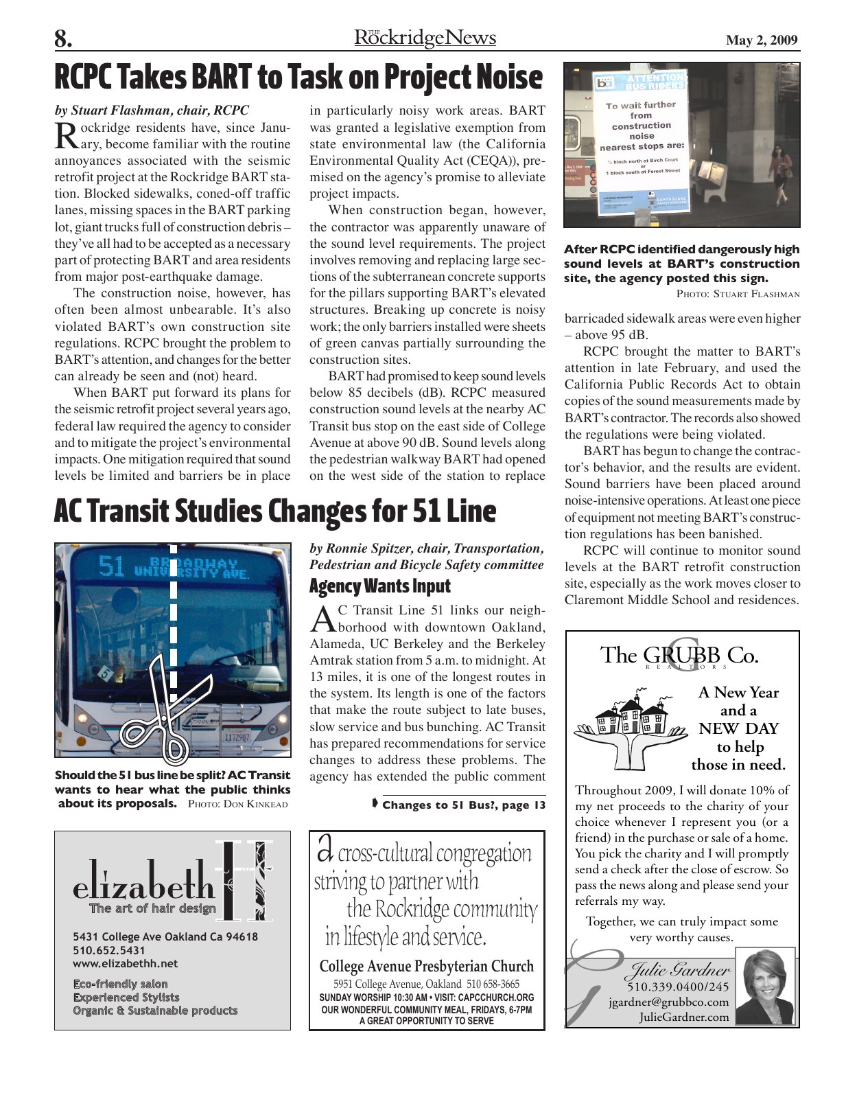 Click to zoom in The Rockridge News, May 2009, page 8