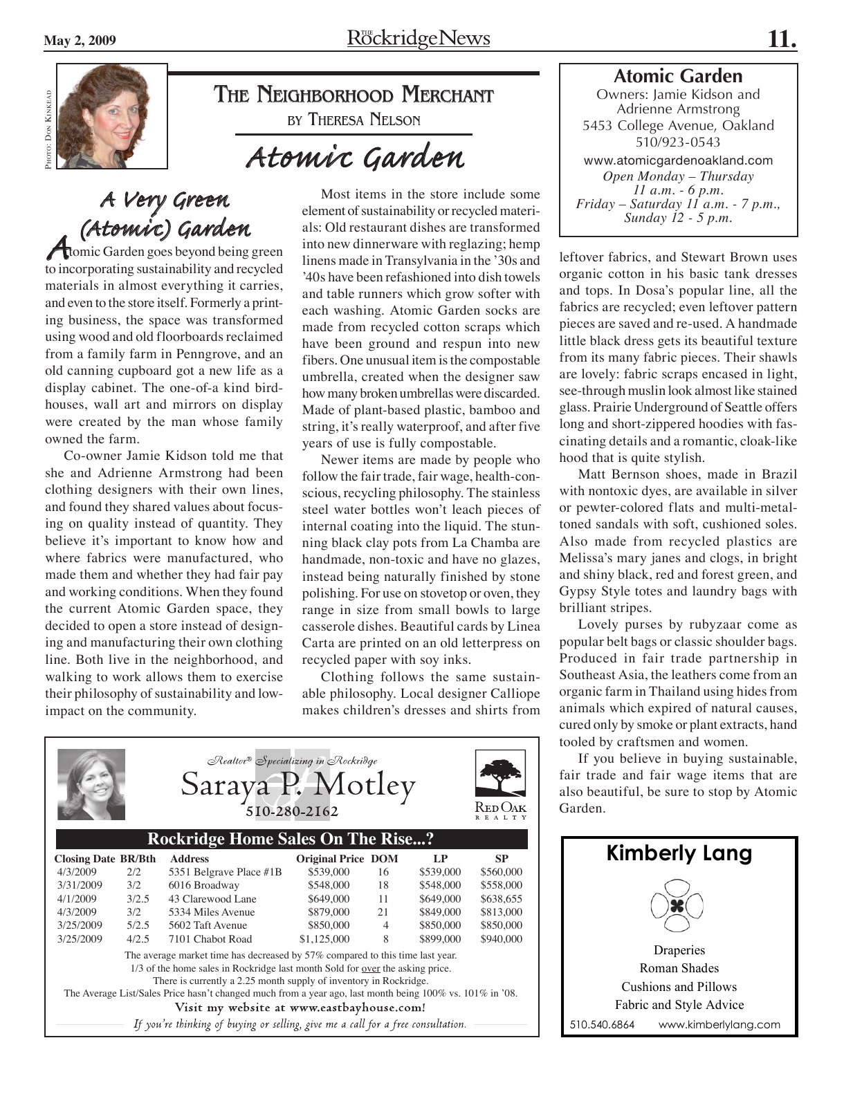 Click to zoom in The Rockridge News, May 2009, page 11