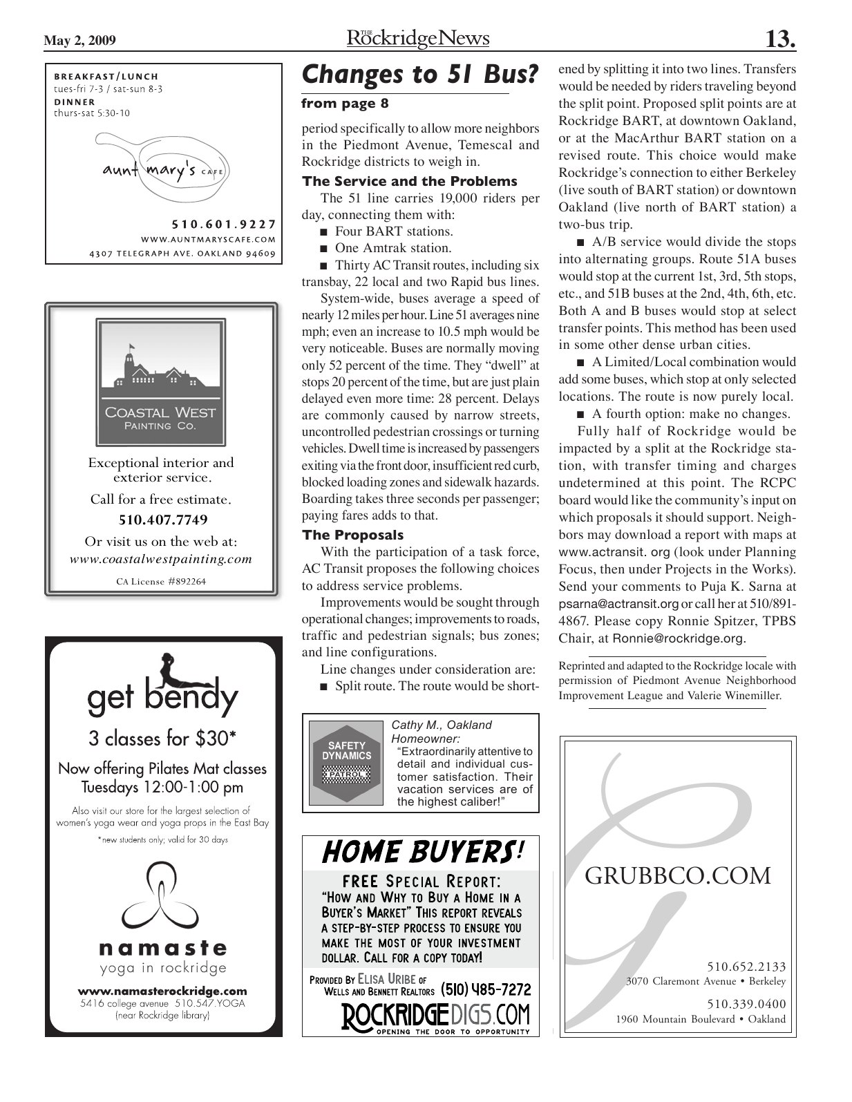 Click to zoom in The Rockridge News, May 2009, page 13
