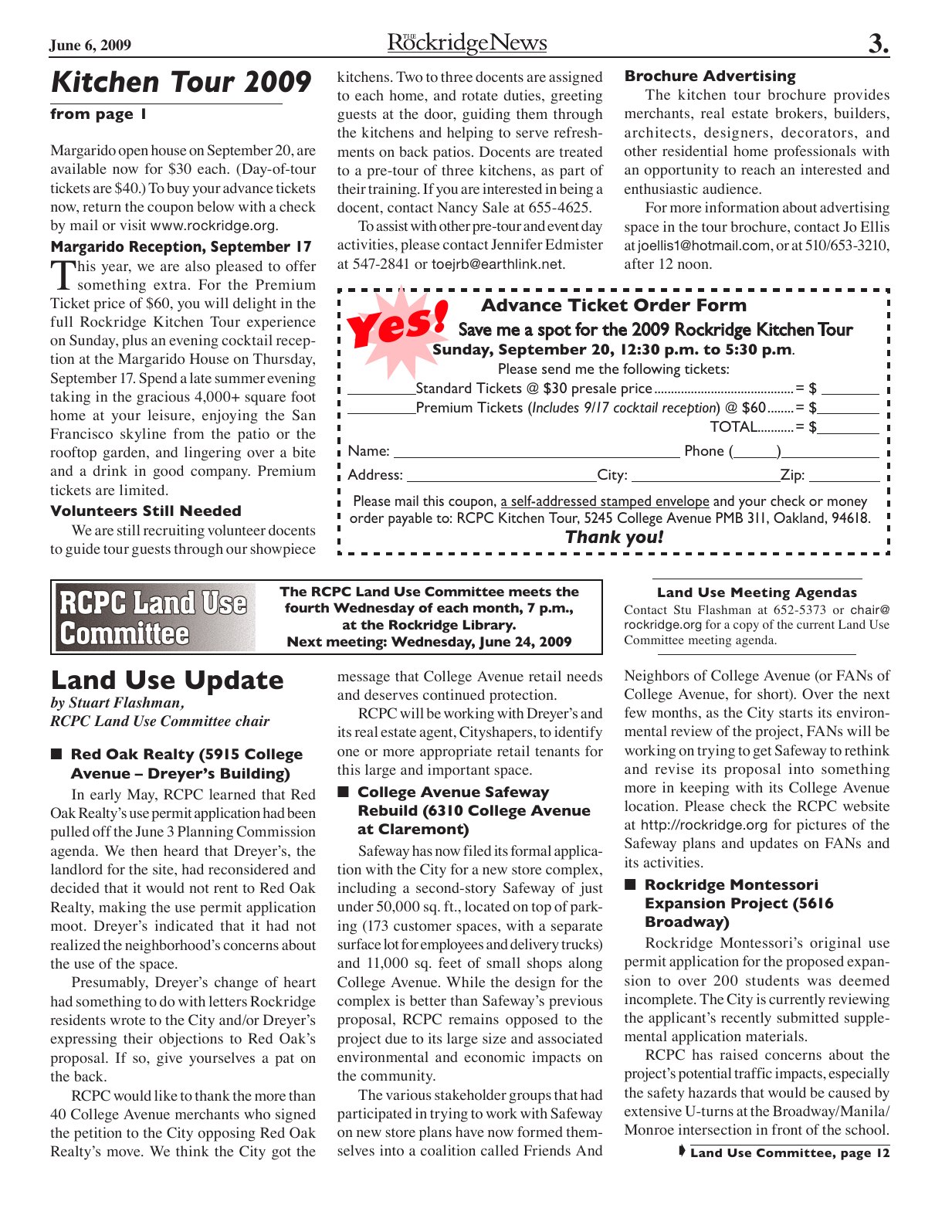 Click to zoom in The Rockridge News, June 2009, page 3