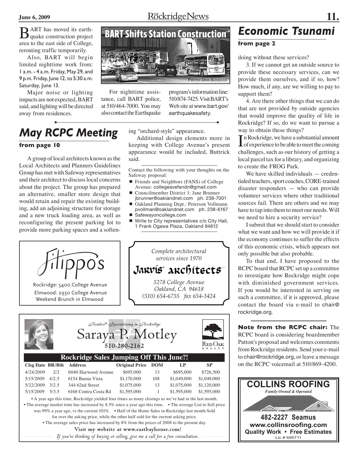 Click to zoom in The Rockridge News, June 2009, page 11