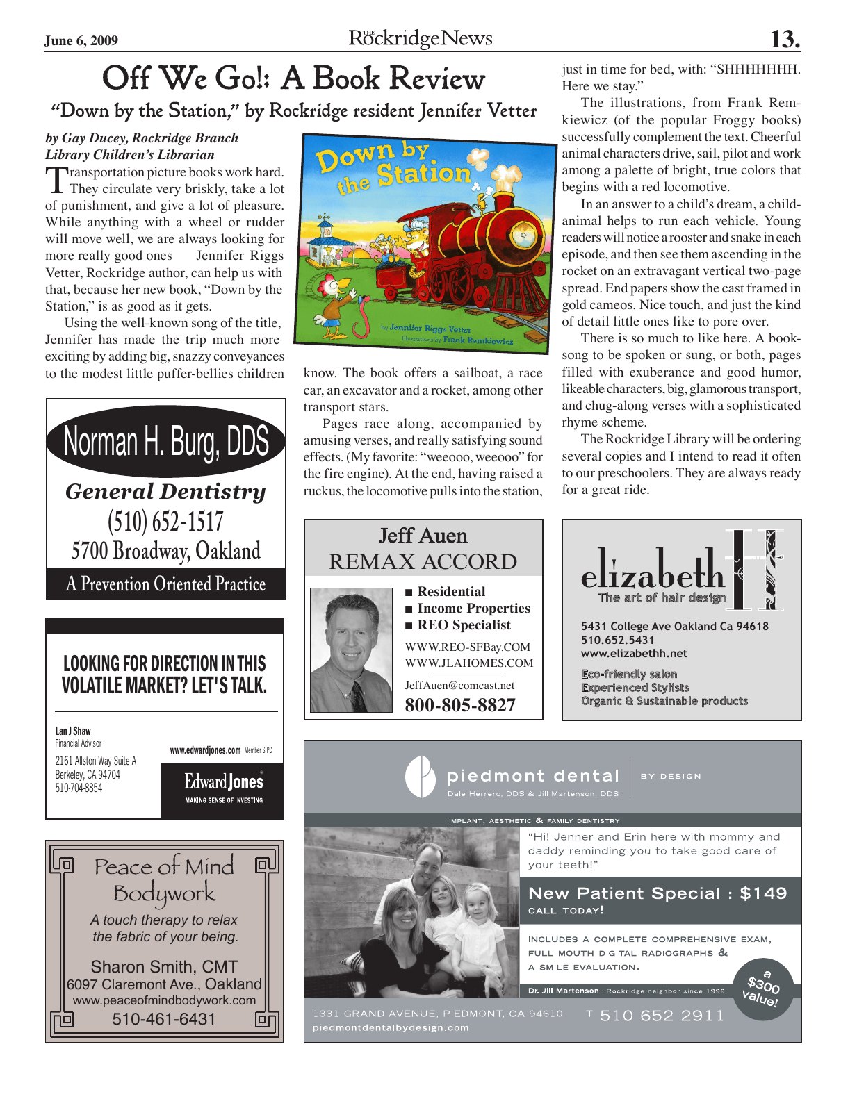 Click to zoom in The Rockridge News, June 2009, page 13