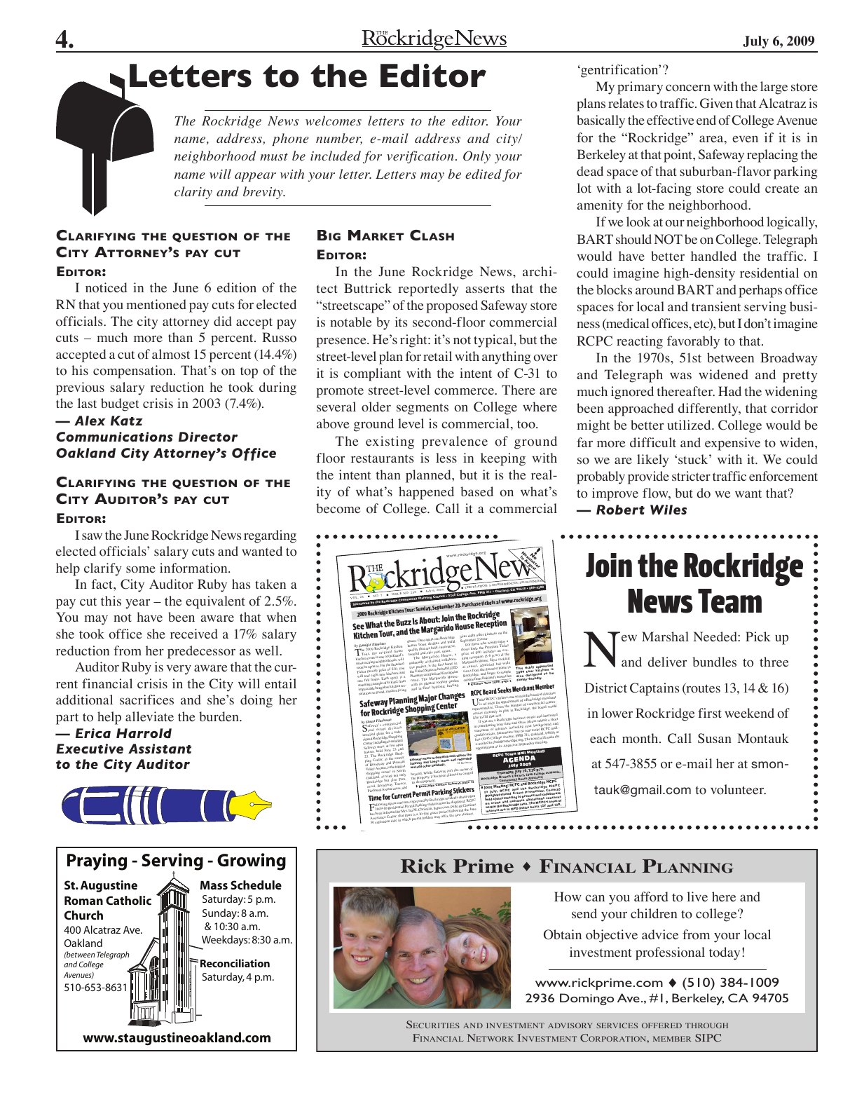 Click to zoom in The Rockridge News, July 2009, page 4