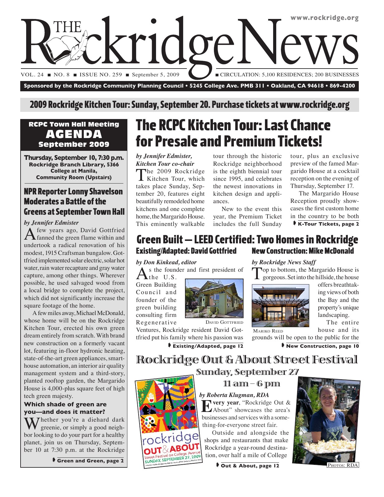 Click to zoom in The Rockridge News, September 2009, page 1
