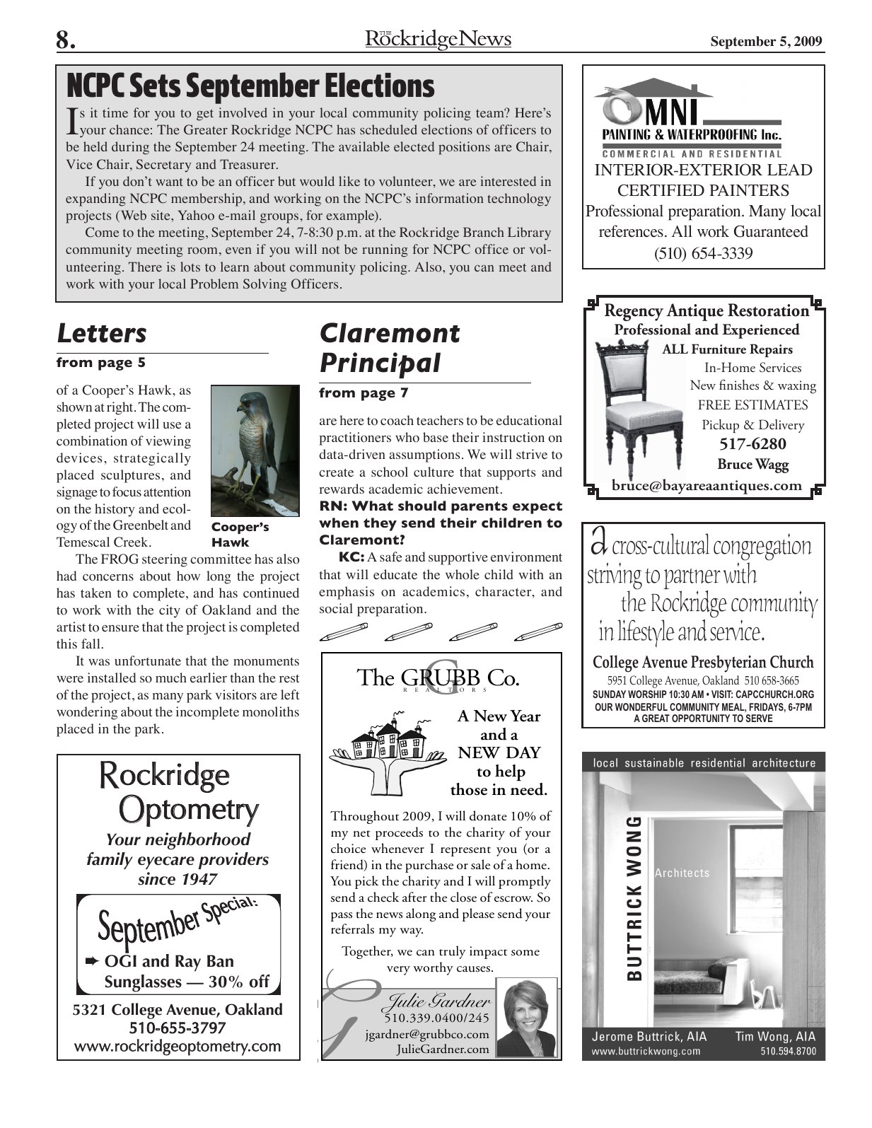 The Rockridge News, September 2009, page 8