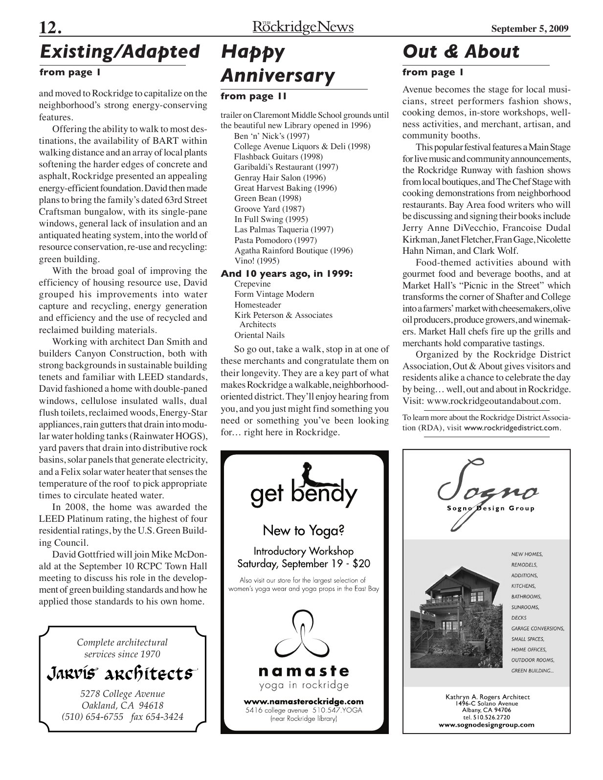 Click to zoom in The Rockridge News, September 2009, page 12