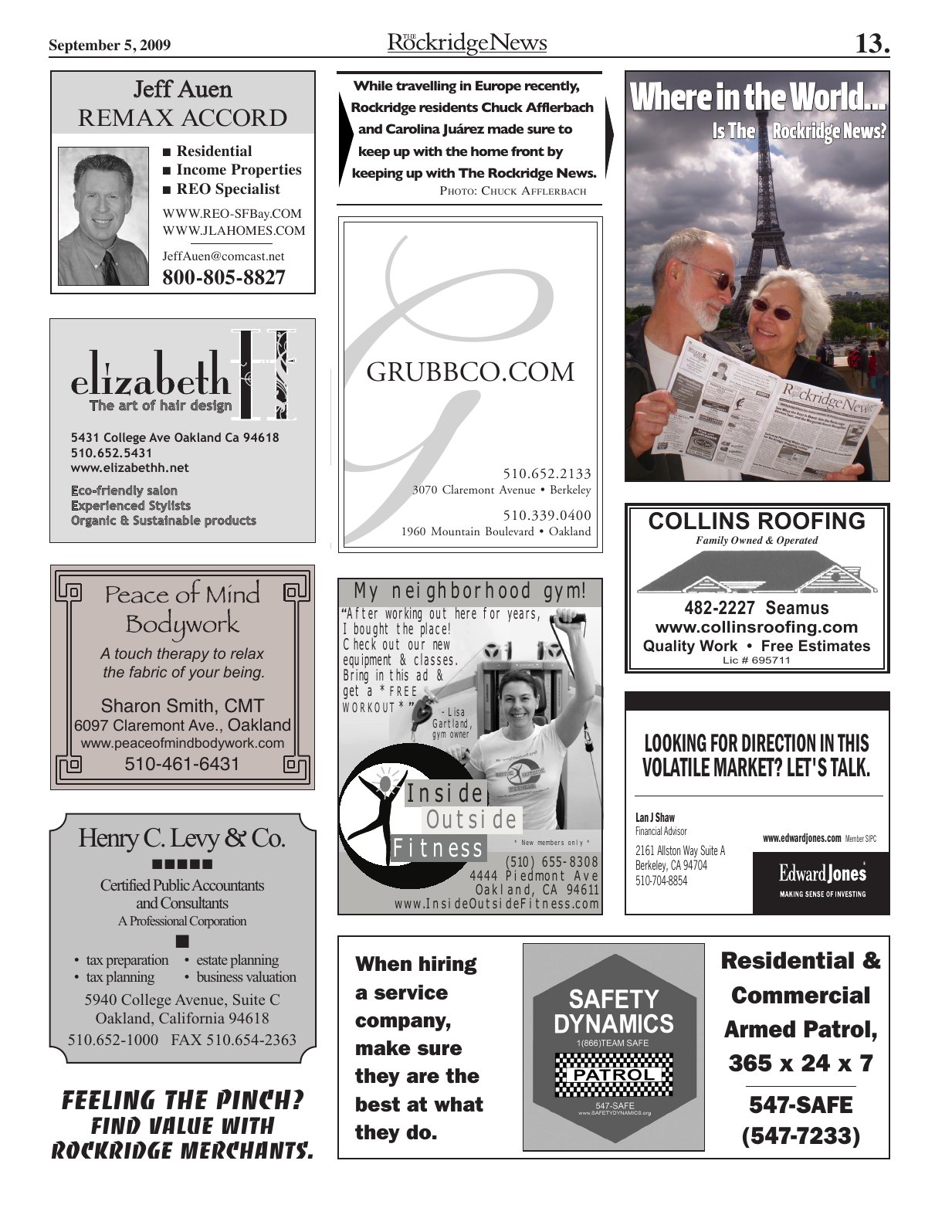 Click to zoom in The Rockridge News, September 2009, page 13