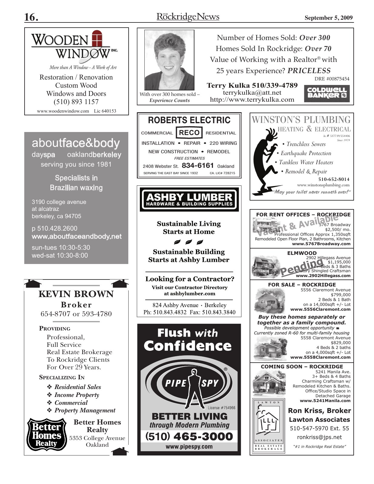 Click to zoom in The Rockridge News, September 2009, page 16