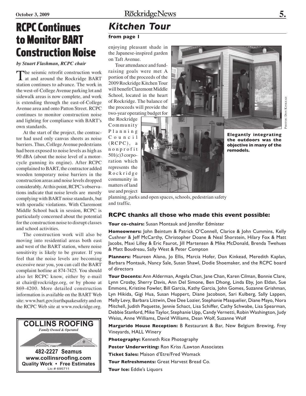 Click to zoom in The Rockridge News, October 2009, page 5