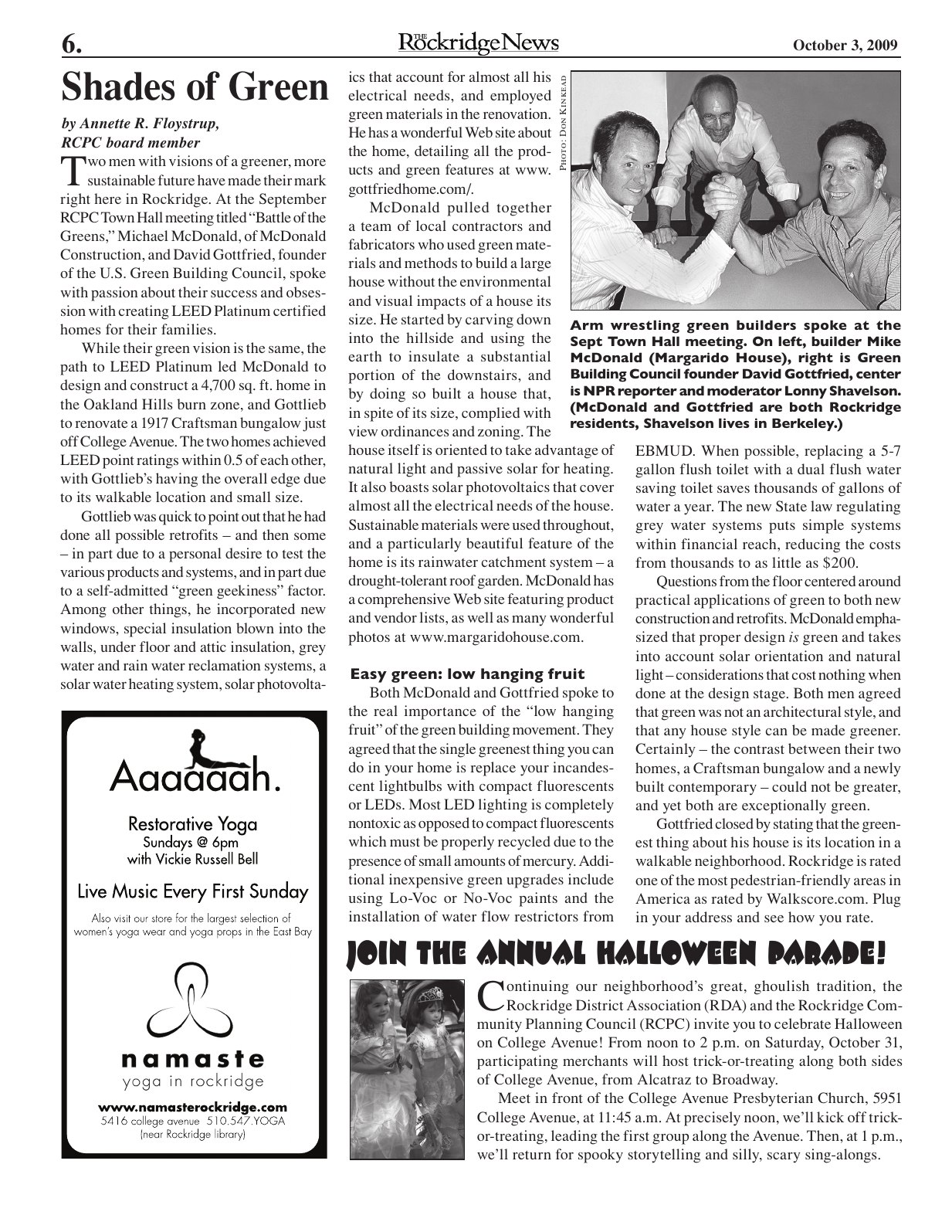 Click to zoom in The Rockridge News, October 2009, page 6