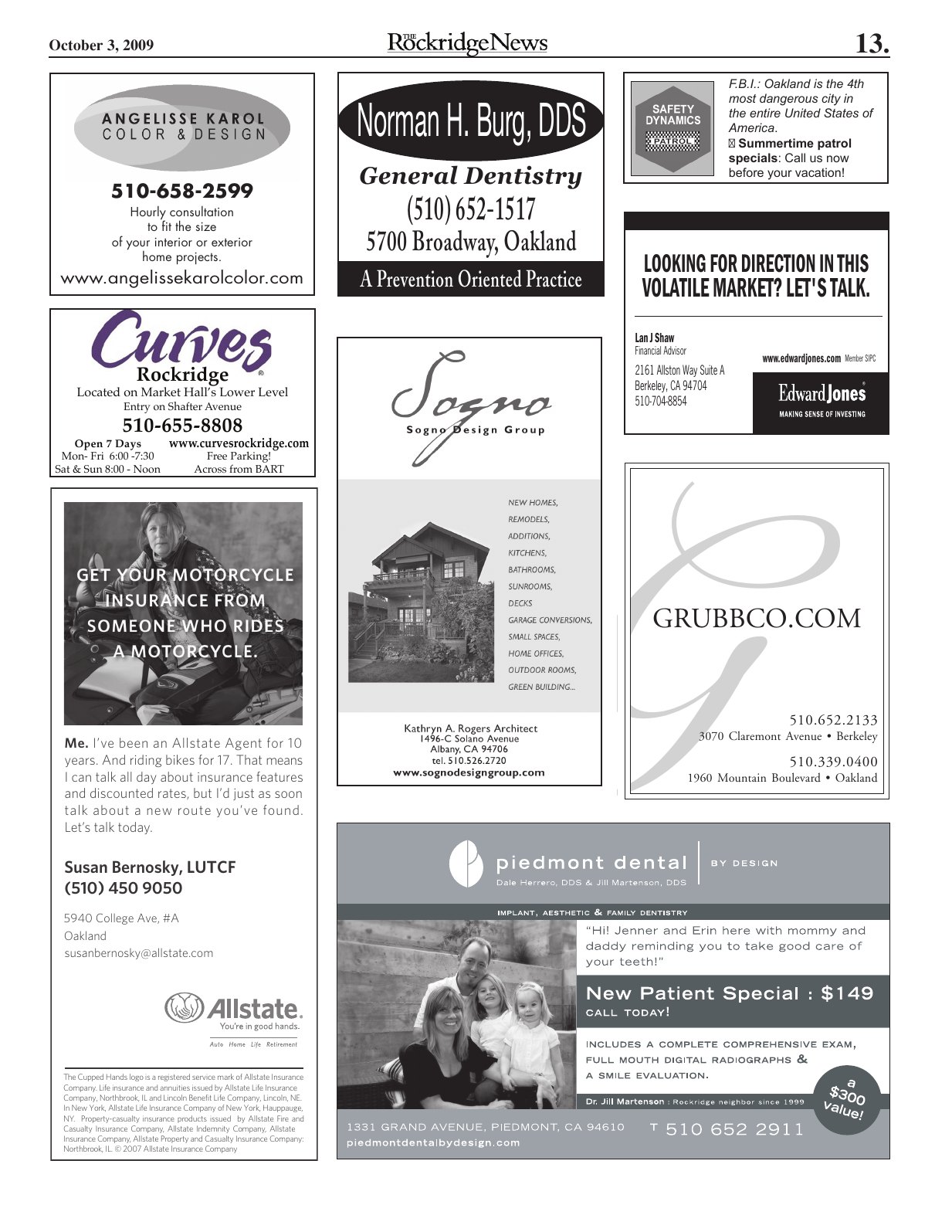 Click to zoom in The Rockridge News, October 2009, page 13