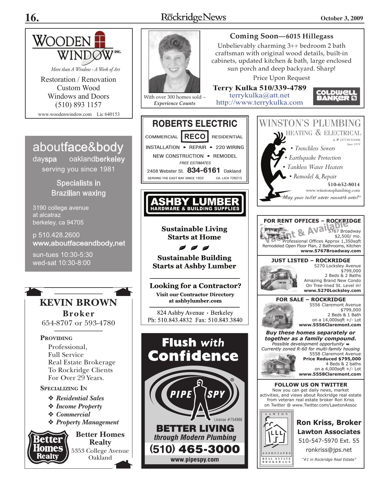 Click to zoom in The Rockridge News, October 2009, page 16