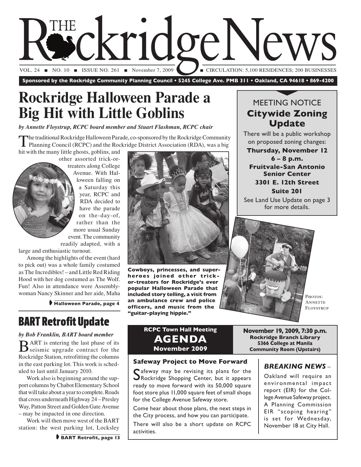 Click to zoom in The Rockridge News, November 2009, page 1