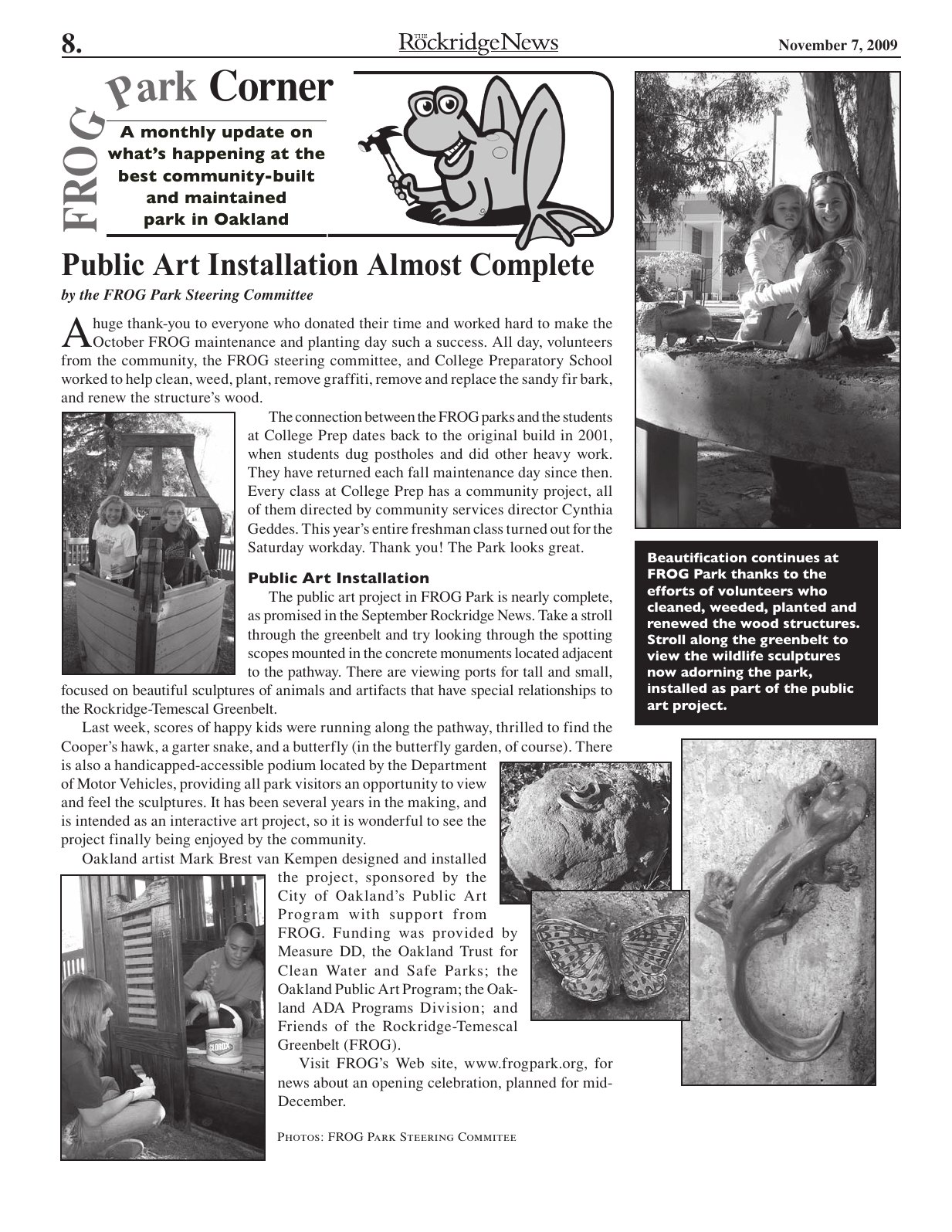 Click to zoom in The Rockridge News, November 2009, page 8