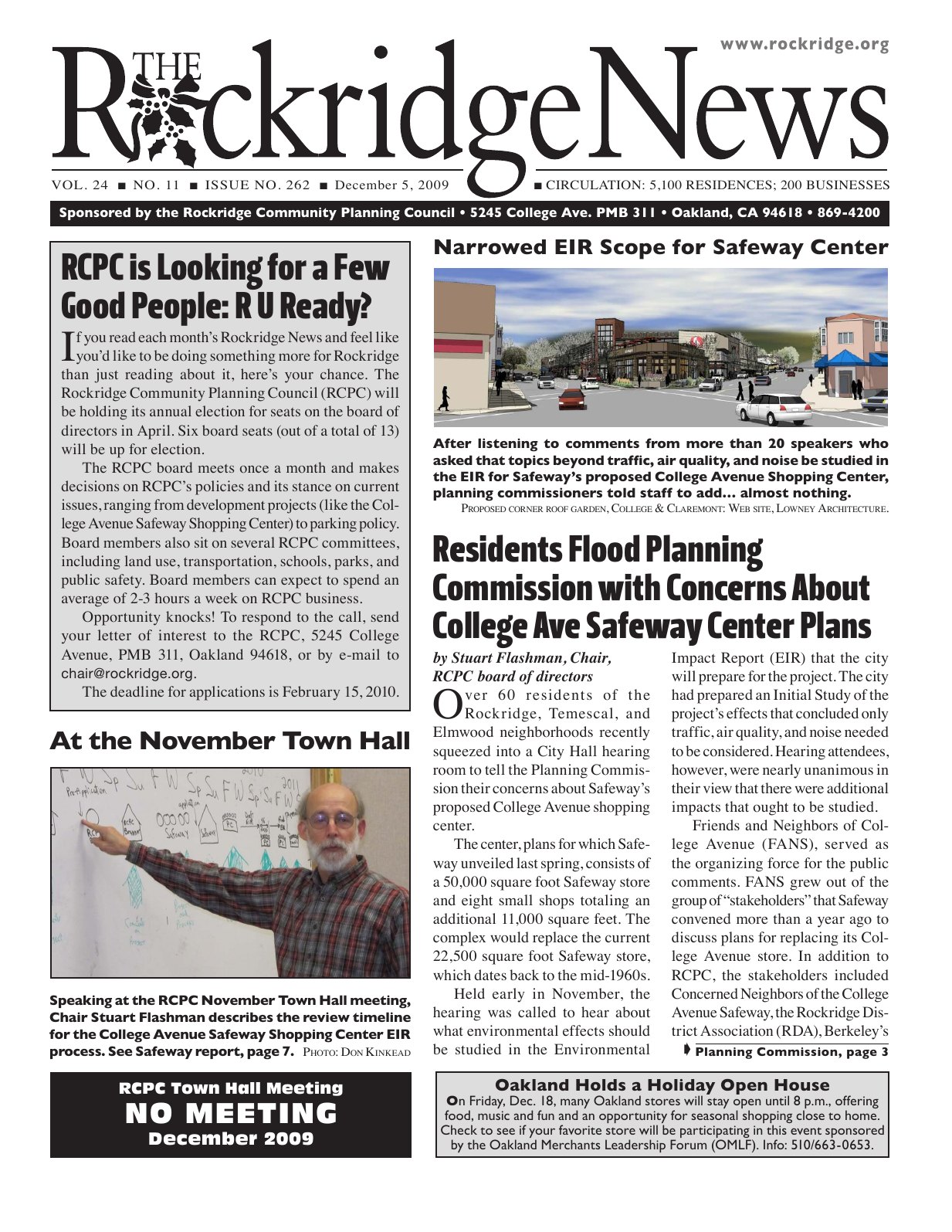 Click to zoom in The Rockridge News, December 2009, page 1