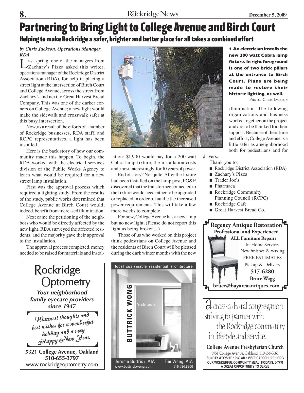 Click to zoom in The Rockridge News, December 2009, page 8