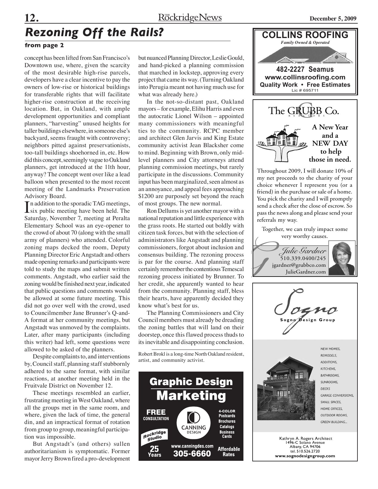 Click to zoom in The Rockridge News, December 2009, page 12