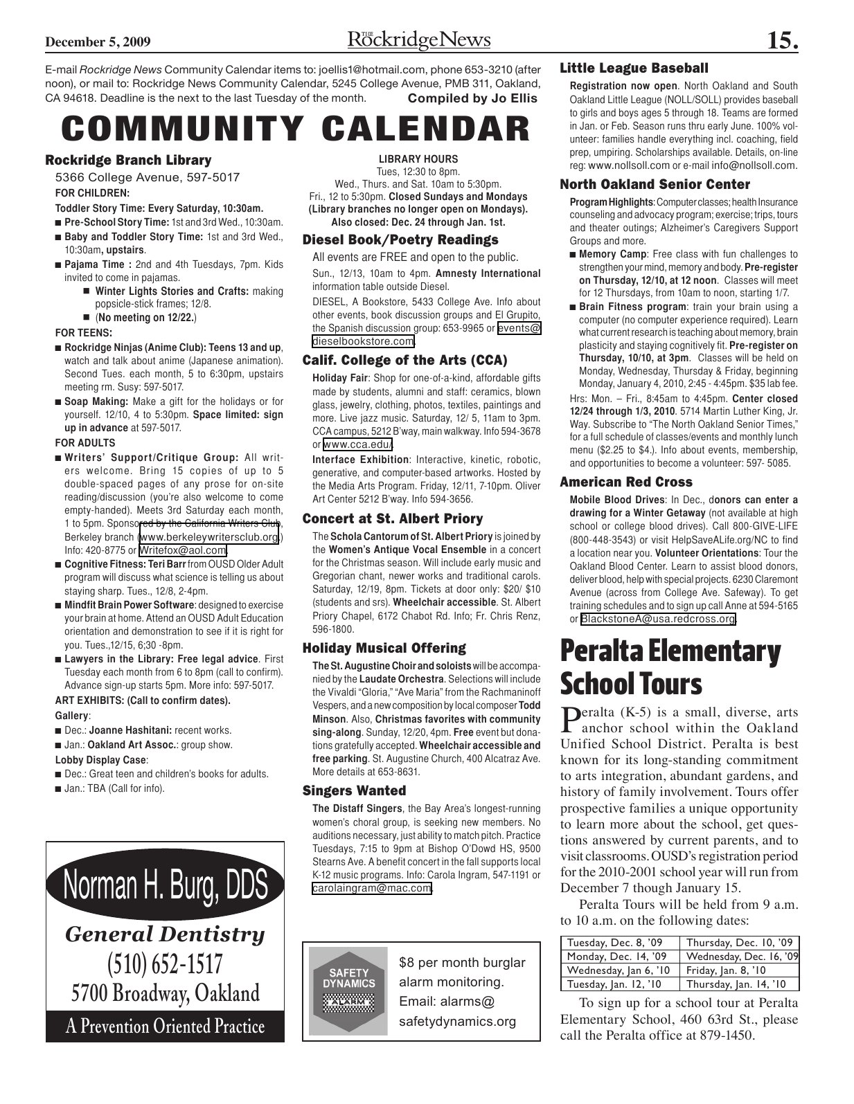 Click to zoom in The Rockridge News, December 2009, page 15