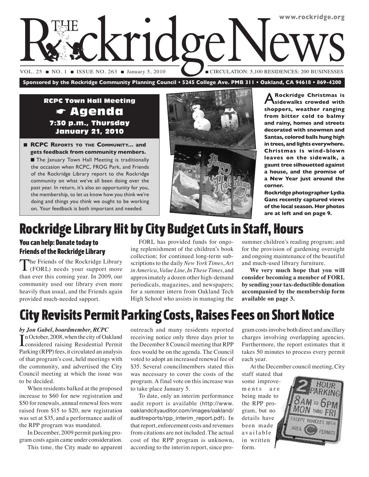 Click to zoom in The Rockridge News, January 2010, page 1
