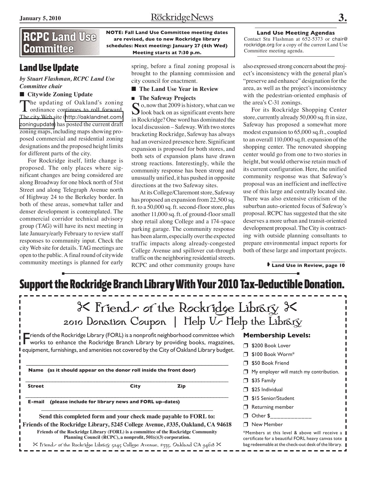 Click to zoom in The Rockridge News, January 2010, page 3