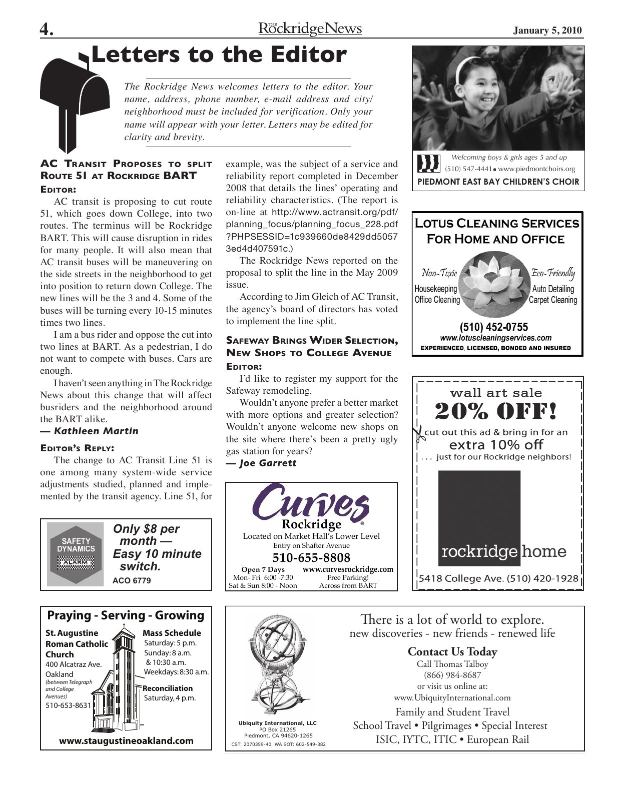 Click to zoom in The Rockridge News, January 2010, page 4
