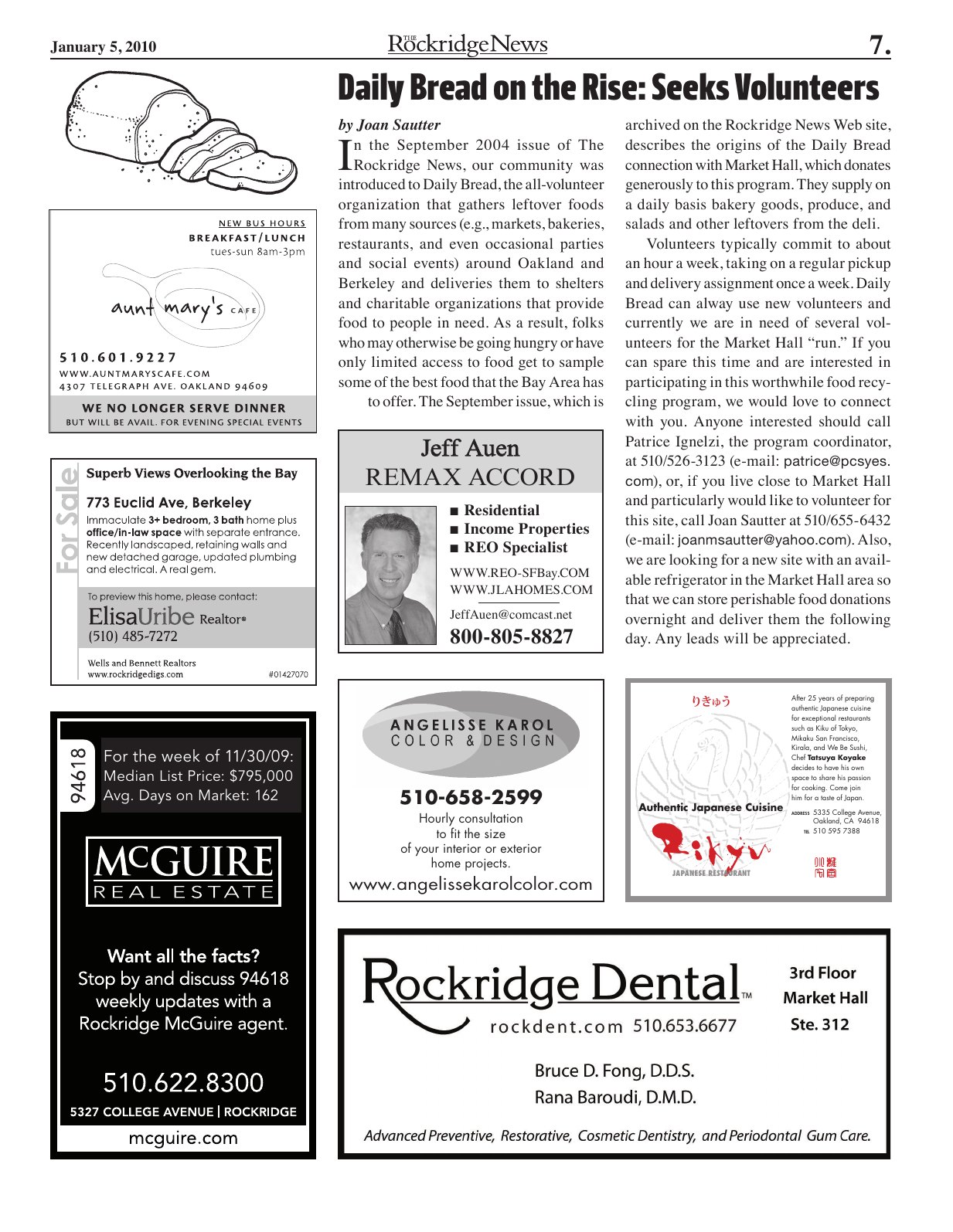 Click to zoom in The Rockridge News, January 2010, page 7