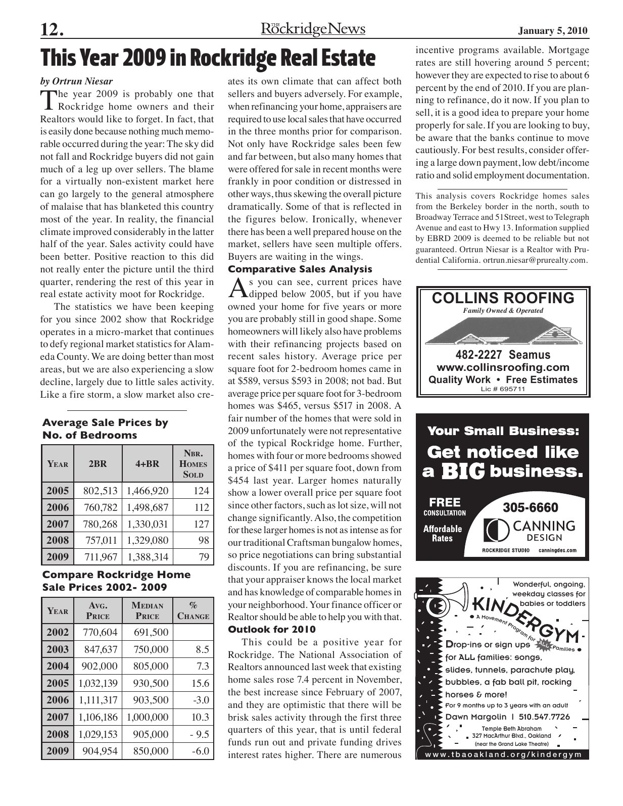 Click to zoom in The Rockridge News, January 2010, page 12