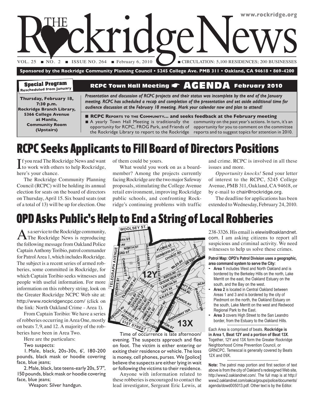 Click to zoom in The Rockridge News, February 2010, page 1