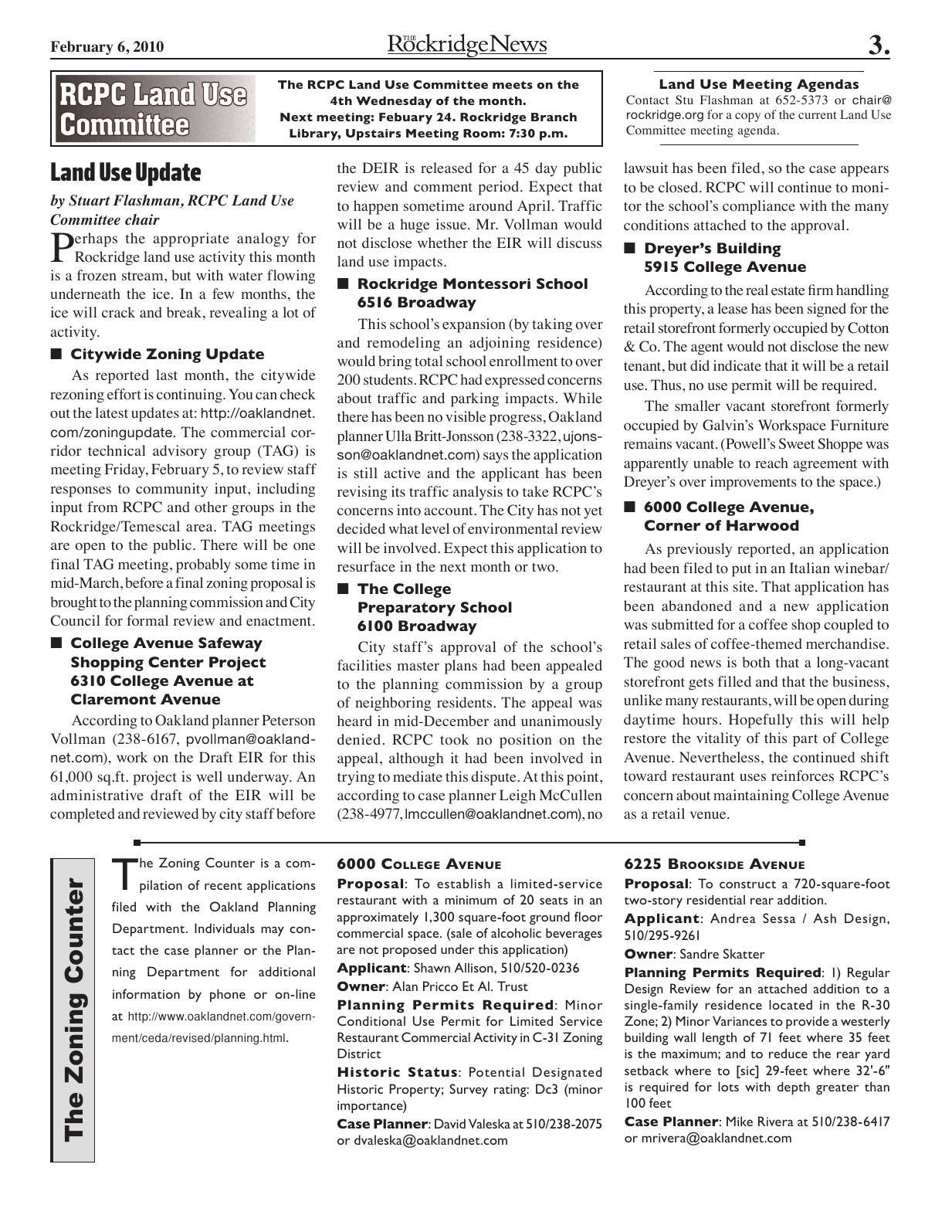 Click to zoom in The Rockridge News, February 2010, page 3