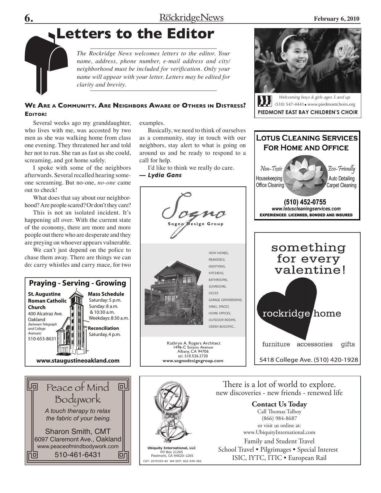 Click to zoom in The Rockridge News, February 2010, page 6